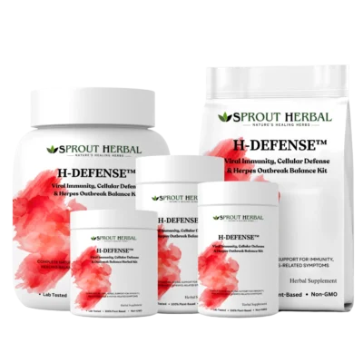 H-DEFENSE™ Herbal Treatment Kit for Herpes Outbreak, Viral Immunity & Cellular Defense Support